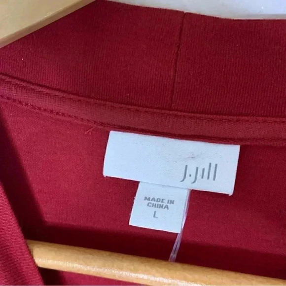 J. Jill red mock neck quarter sleeve top L - Picture 5 of 5